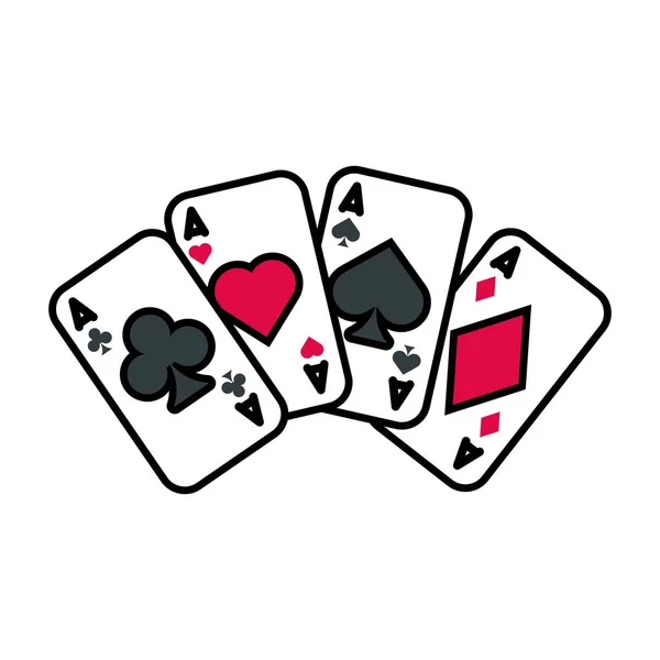 Cartas de poker casino ícone isolado — Vetor de Stock