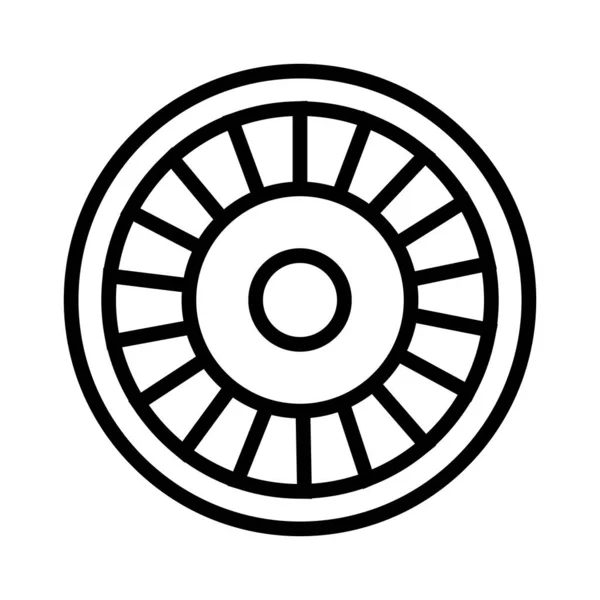 Ruleta rueda casino aislado icono — Vector de stock