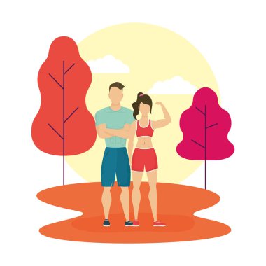 Genç sporcular kamptaki iki karaktere sahipler.