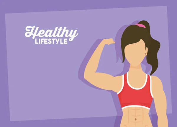 Young woman athlete character healthy lifestyle — Stock vektor