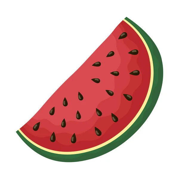 Fruta fresca sandía aislado icono — Vector de stock