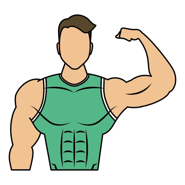 Young strong man athlete character — Stock vektor