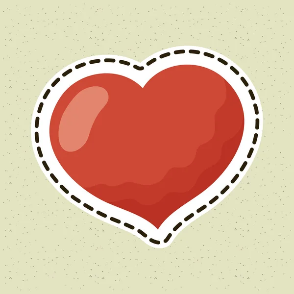Srdce láska romantické izolované ikony — Stockový vektor