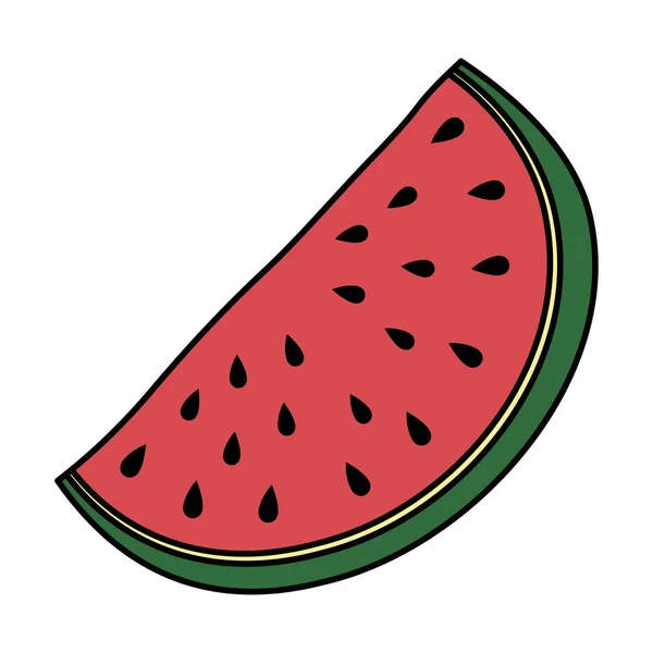 Ikona świeżych owoców arbuza izolowana — Wektor stockowy