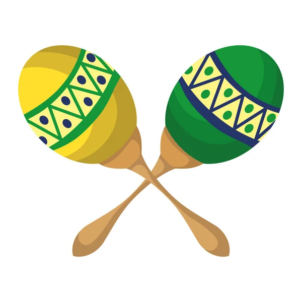 Instrumento de maracas tropicales icono musical — Vector de stock