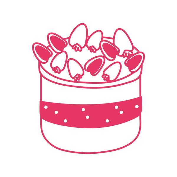 Zoete taart met aardbeien dessert — Stockvector