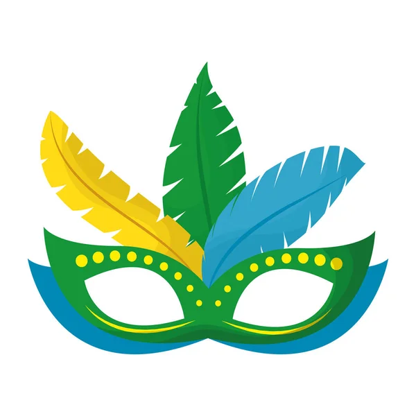 Бразильський карнавал маска з пір'ям — стоковий вектор