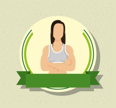 Kurdele çerçeveli genç bayan sporcu