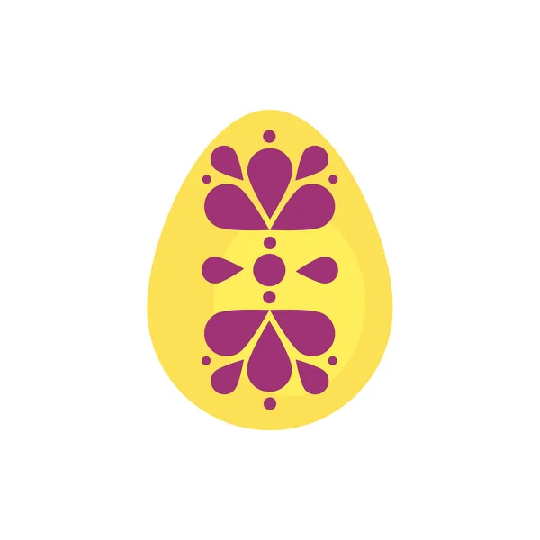 Osterei mit Blumen flach bemalt — Stockvektor