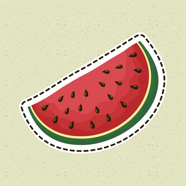 Ikon buah semangka segar sehat - Stok Vektor