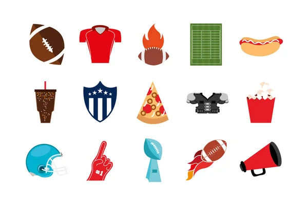 Pacote de ícones do esporte de futebol americano — Vetor de Stock
