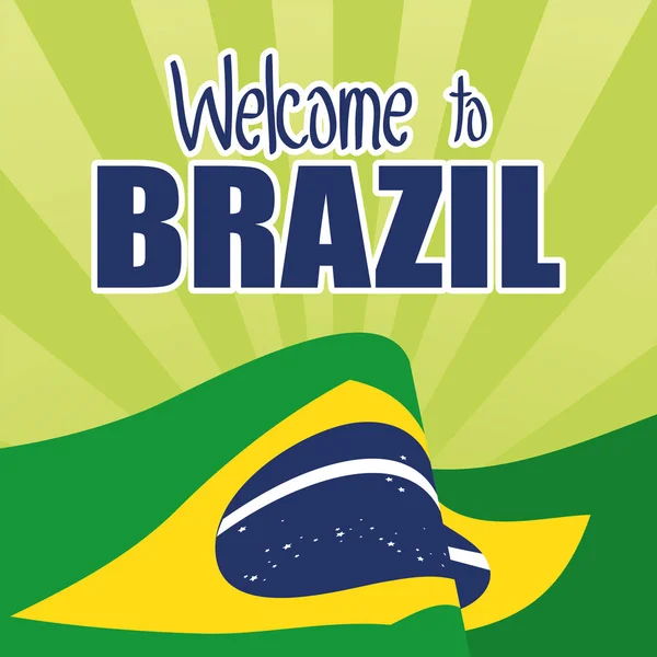 Brazil carnival poster with flag — Stok Vektör