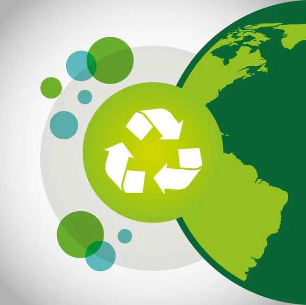 地球と環境に優しいポスターとリサイクルシンボル — ストックベクタ