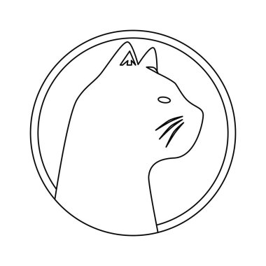 Çerçevedeki baş kedinin silueti