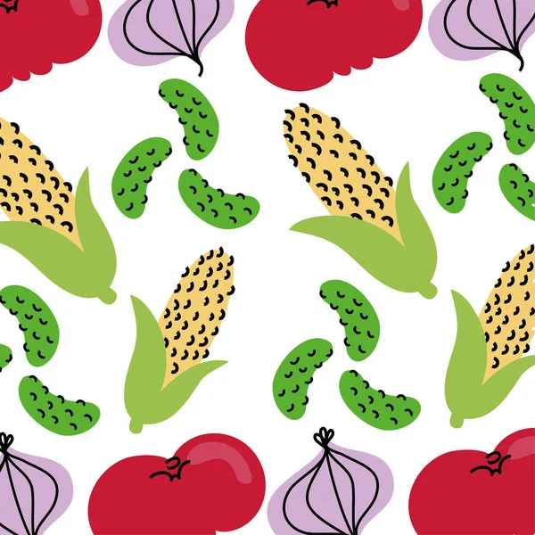 Gemüse gesunde Ernährung Muster Hintergrund — Stockvektor