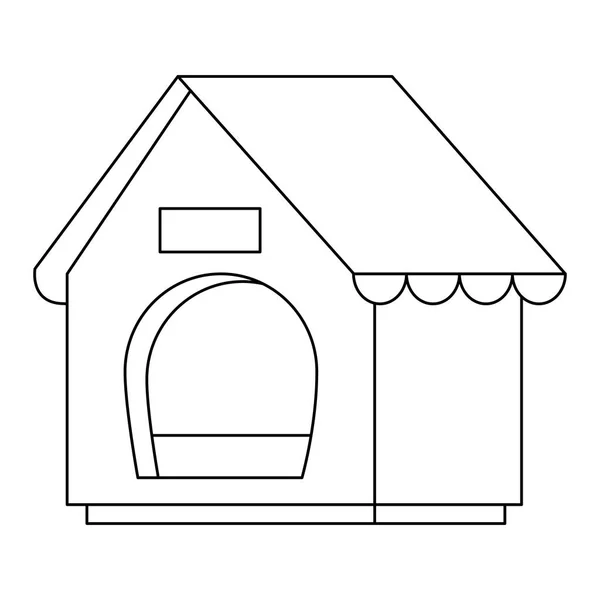 Houten hondenhok geïsoleerd icoon — Stockvector