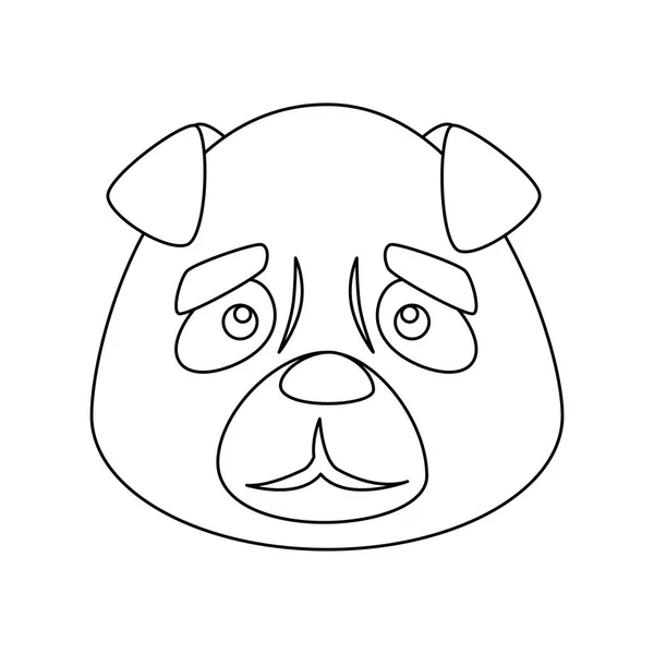 Cara de perro lindo animal aislado icono — Vector de stock