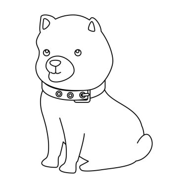 Sevimli köpek hayvan çizgisi simgesi