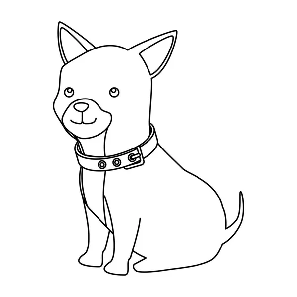 Sevimli köpek hayvan çizgisi simgesi — Stok Vektör