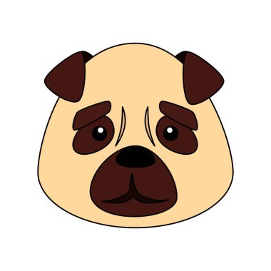 Tatlı köpek hayvan izole edilmiş ikonun yüzü