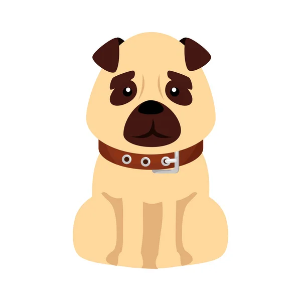Aranyos kutya állat izolált ikon — Stock Vector