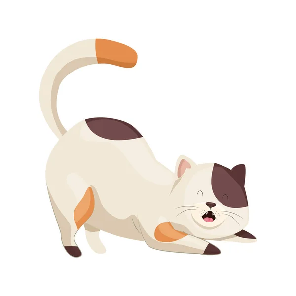 Lindo pequeño gato animal icono — Vector de stock