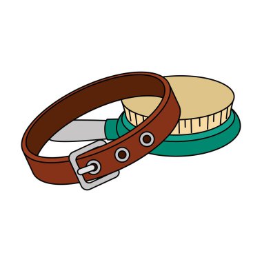 Tarama simgesi izole edilmiş köpek tasması