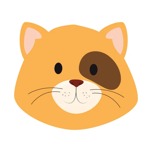 Sevimli kedi hayvan ikonunun yüzü — Stok Vektör