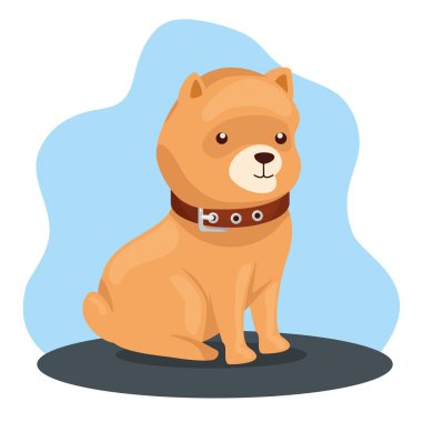 cute dog animal with collar icon