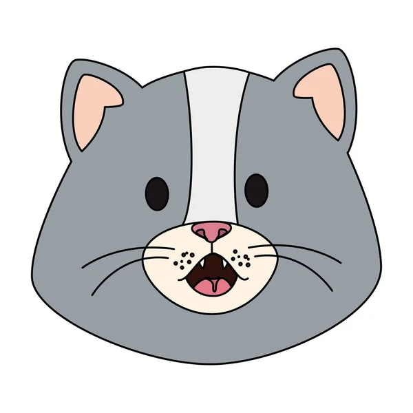 Tvář roztomilé kočičí zvířátko ikona — Stockový vektor