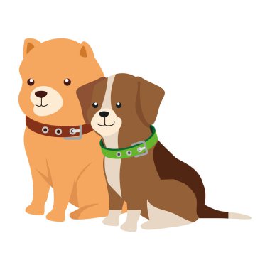 cute dogs animals isolated icon