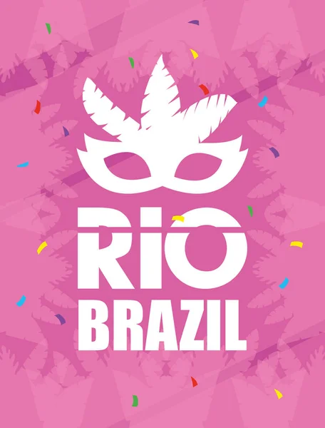 Αφίσα καρναβαλιού brazil με μάσκα φτερών — Διανυσματικό Αρχείο