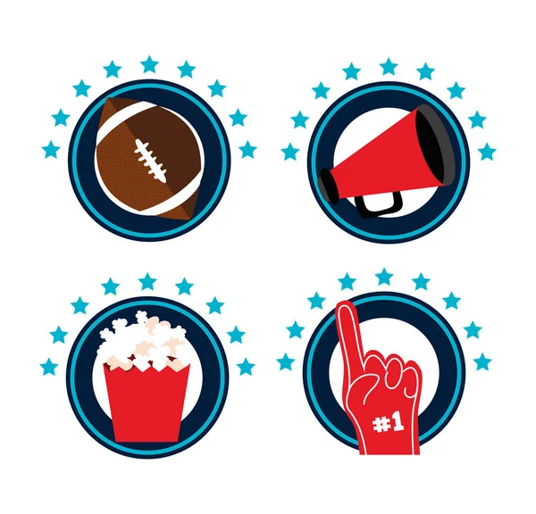 Bundle of american football sport icons — Stock vektor