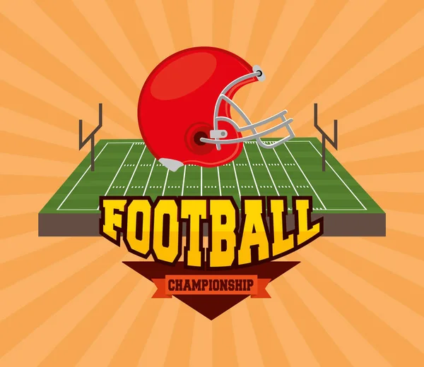 Американский футбольный плакат со шлемом — стоковый вектор