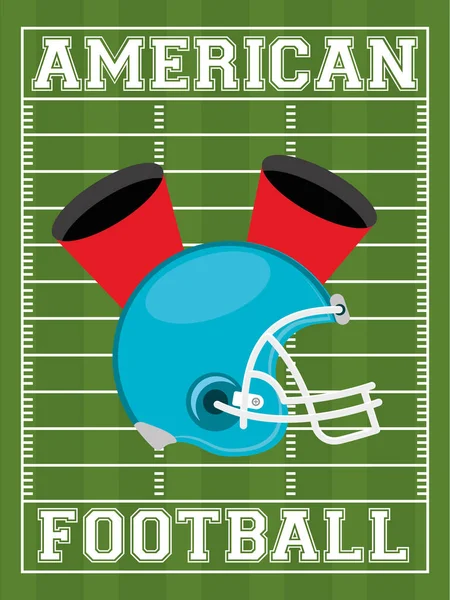 Αμερικάνικο ποδόσφαιρο αφίσα αθλητισμού με κράνος — Διανυσματικό Αρχείο