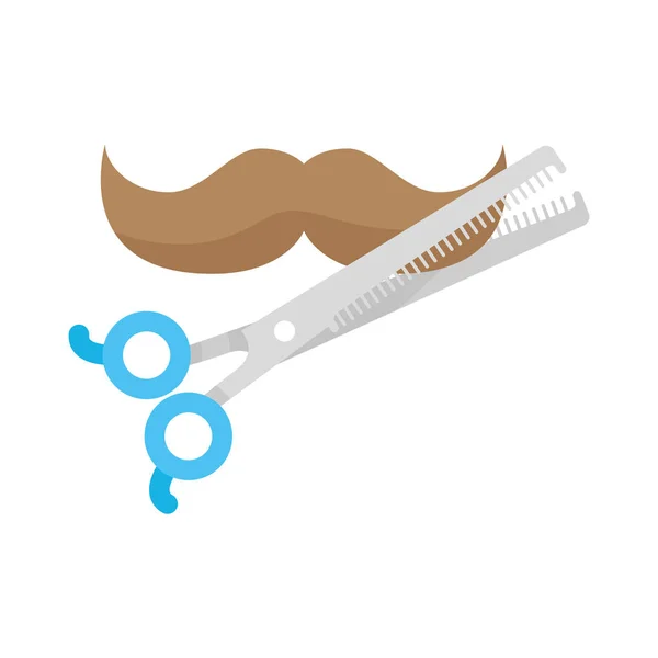 Salon fryzjerski nożycowy obcinanie wąsów — Wektor stockowy