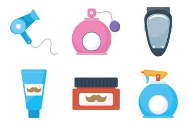 bundle of barber shop set icons