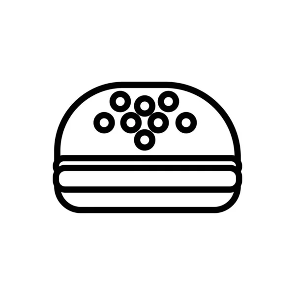 Delicioso hamburguesa estilo de línea de comida rápida — Vector de stock