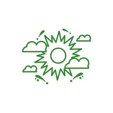 sun with clouds isolated icon