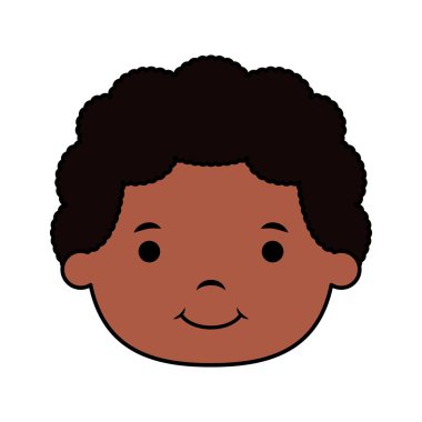 afro küçük çocuk baş komik karakter