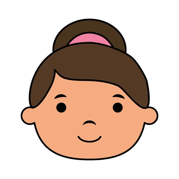 可爱的小女孩头字符 — 图库矢量图片