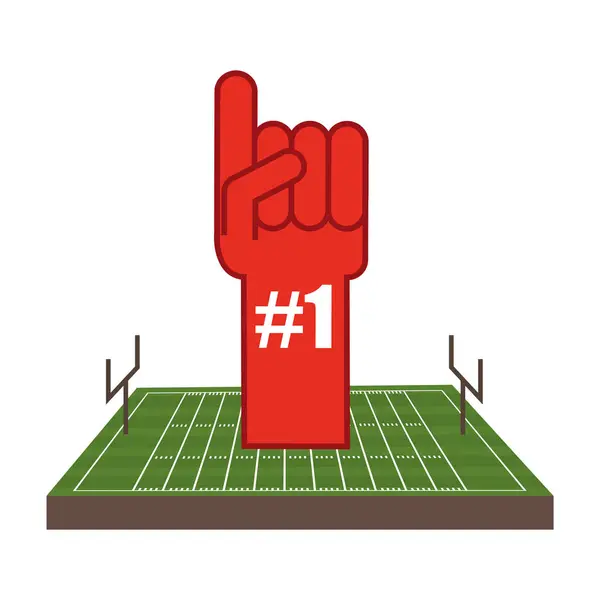Americký fotbalový sportovní tábor s rukavicí na prvním místě — Stockový vektor