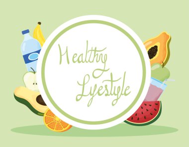 healthy lifestyle lettering and products