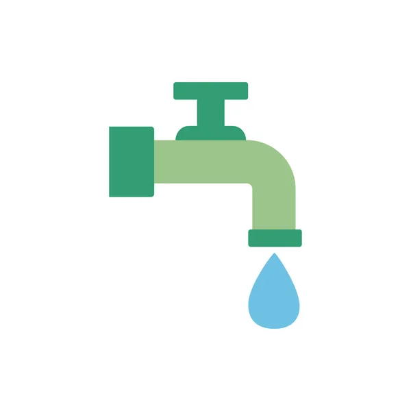 Water tap with drop icon — 스톡 벡터