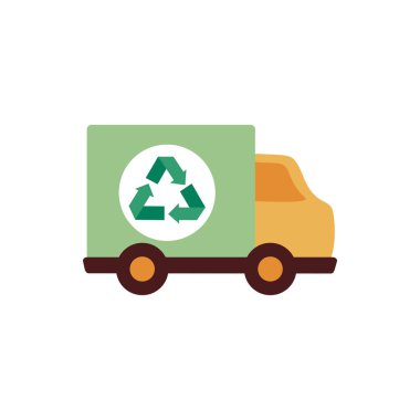 arrows recycle symbol in truck