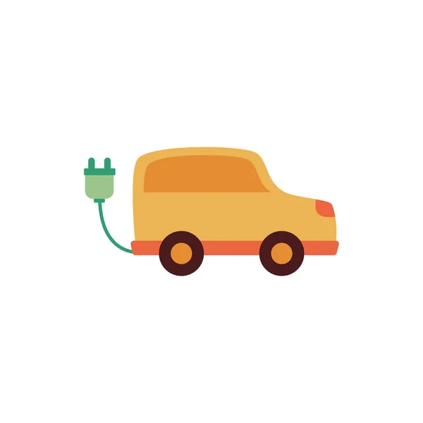 Écologie voiture avec câble de connexion — Image vectorielle