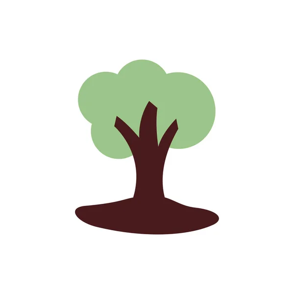 Árvore planta natureza plana estilo ícone — Vetor de Stock