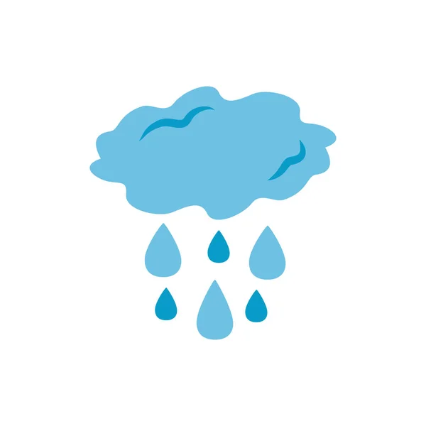 Clouds rainy with drops flat style — Stock Vector