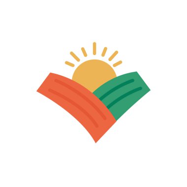 summer sun emblem flat style icon