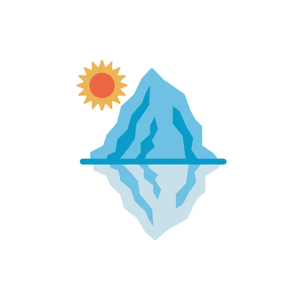 Iceberg with sun flat style — Stock vektor